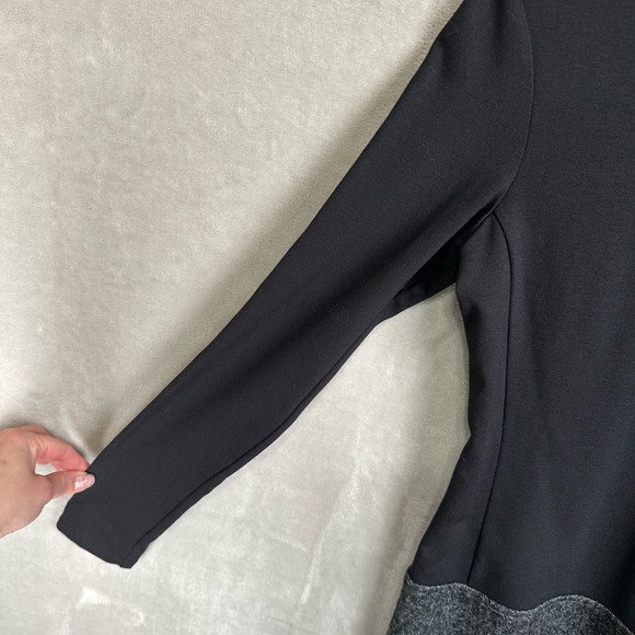 Theory Dress Womens 4 Black Gray Wool Blend Nalani Long Sleeve Stretch Retro - Picture 4 of 13